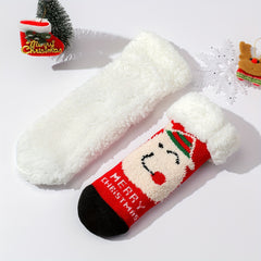 6 Pairs Christmas Print Warm Plush Socks Women's Stockings