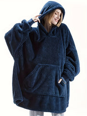 Hooded Fuzzy Lounge Robe with Pockets Women's Loungewear