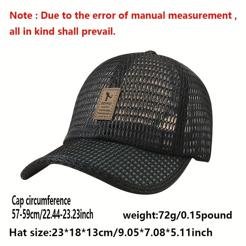 Mesh Hollow Breathable Trucker Hat Unisex Sunscreen Baseball Cap