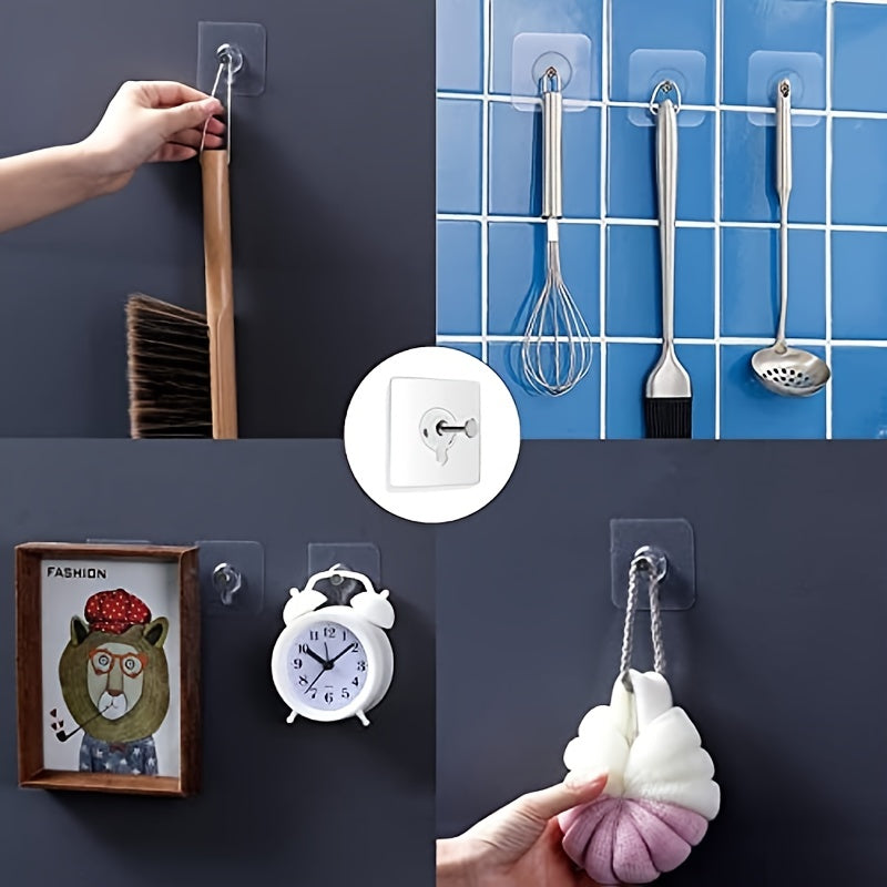 10PCS Adhesive Wall Hooks 13lb Wall Hangers, Self Adhesive Thumb Hook