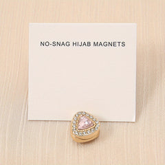 Heart Shape Rhinestone Turban Magnet Buckle for Hijab