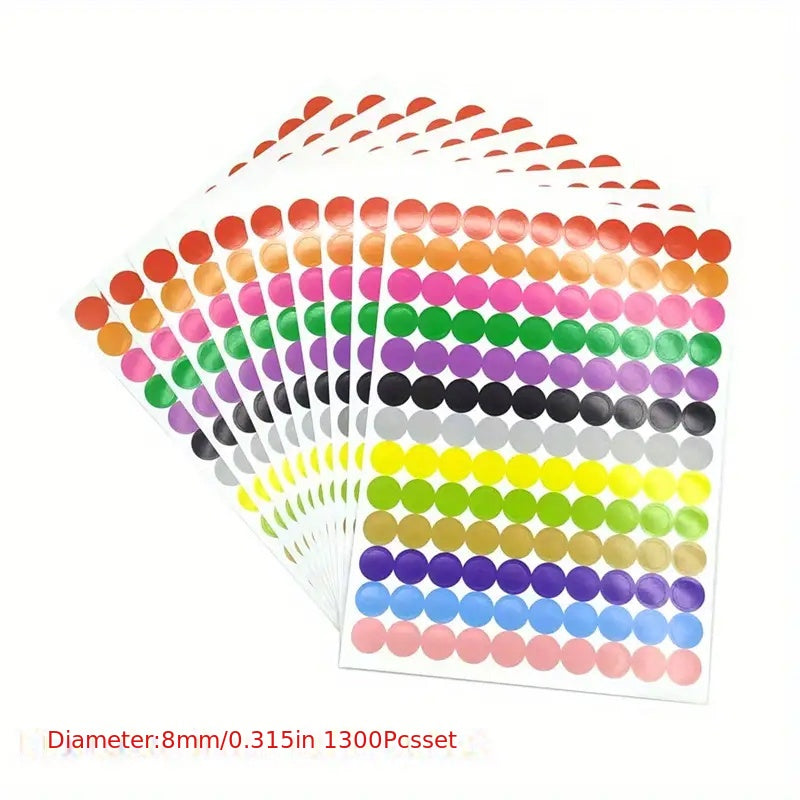 Colorful Self Adhesive Paper Dot Label Set - 6mm 8mm 10mm 20mm