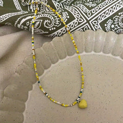 Y2K Candy Chain Beads Necklace Colorful Clavicle Love Summer Jewelry Gift