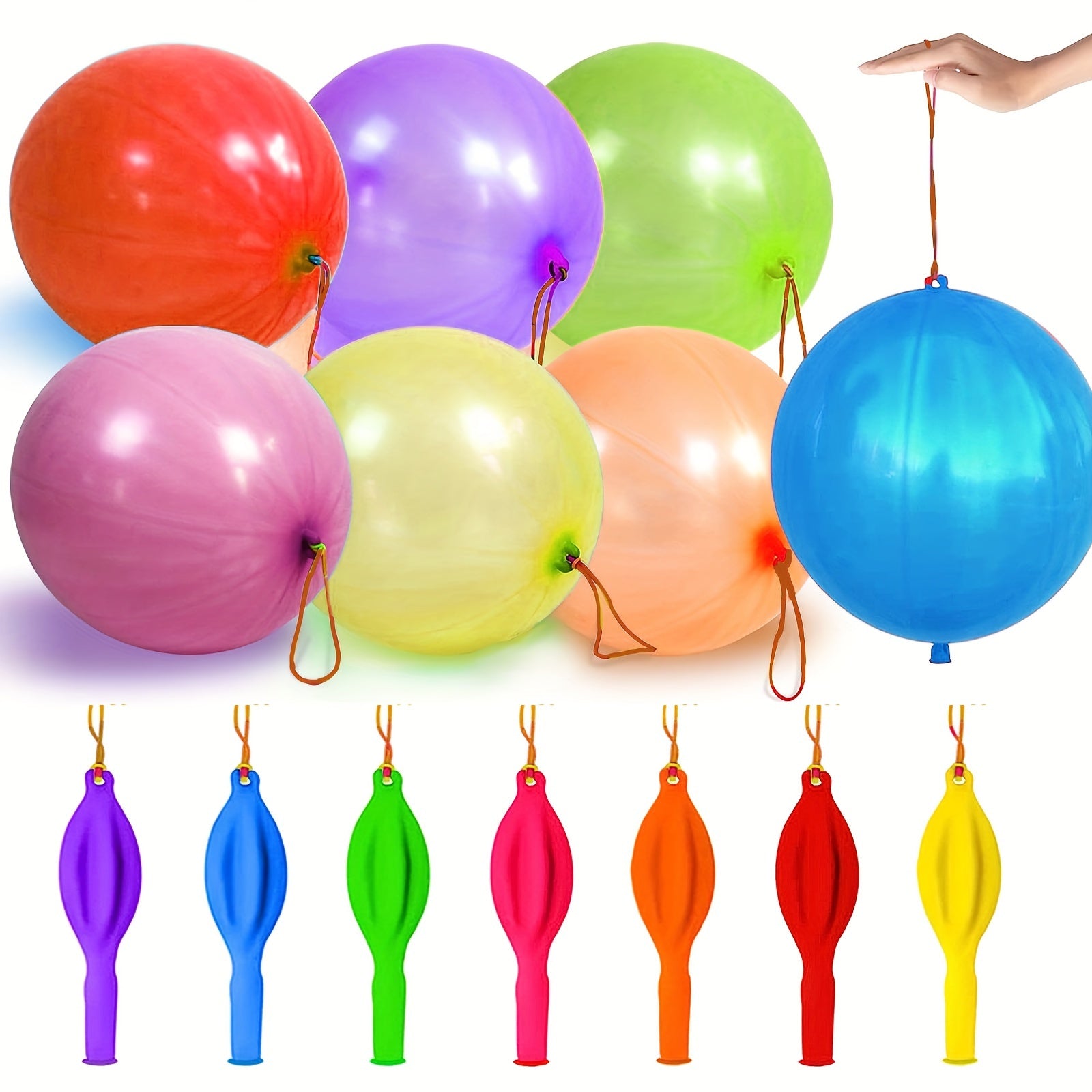 36pcs Punching Balloon Assorted Heavy Duty Party Favors Bounce Balloons