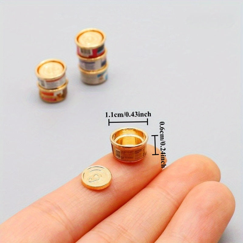 3pcs Dog and Cat Food Cans 1:12 Dollhouse Mini Pet Scene Model