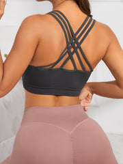 Criss Cross Back Sports Bra Push Up Shockproof Women's Lingerie
