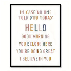 I Believe In You Classroom Wall Decor Positive Inspirational Quote 8x10in Print