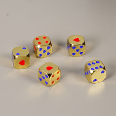 13mm Golden Solid Metal Heart Dice for Board Games