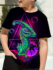 Colorful Dinosaur Graphic T Shirt for Boys - Perfect for Summer Outings