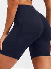 High Stretch Biker Shorts with Side Pockets