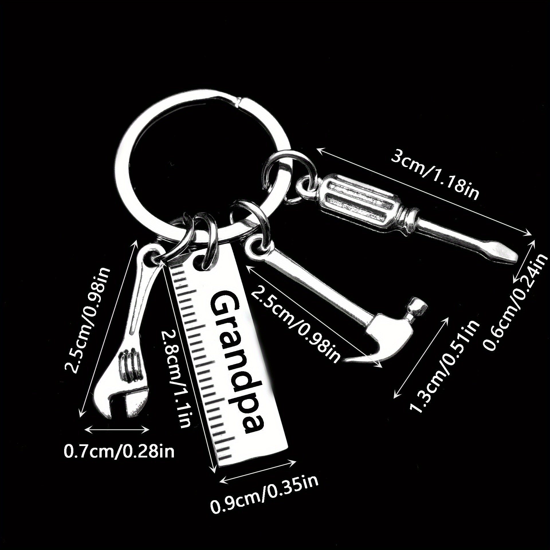Stainless Steel Tool Keychain Hammer Wrench Screwdriver
