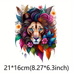 Colorful Lion DIY Patches Iron On Sublimation Stickers Heat Press Decals Sublima