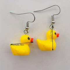 Yellow Duck Earrings - Quirky and fun animal-themed jewelry