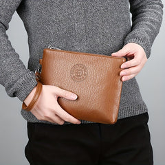 Men's Clutch Envelope Bag Business Casual Handbag Zipper Money Clip