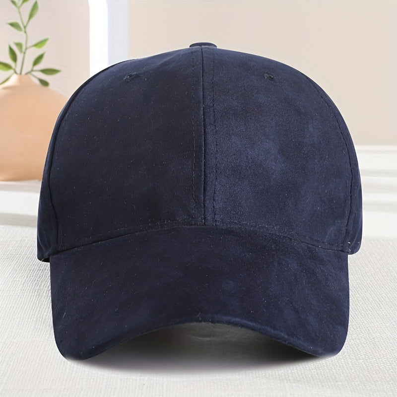 Vintage Suede Baseball Cap Solid Unisex Waterproof Dad Hats Casual