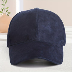 Vintage Suede Baseball Cap Solid Unisex Waterproof Dad Hats Casual