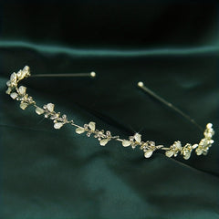 Rhinestone Flower Metal Headband Leaf Headdress Hair Band