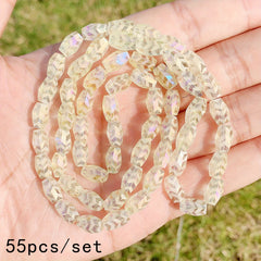 55pcs AB Plated Crystal Beads Frosted Glass Spacer Beads for DIY Bracelet