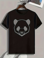 Panda Print Men's Graphic T shirt Casual Comfy Tees For Summer