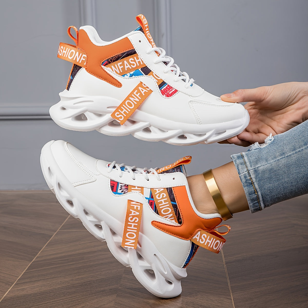 Women's Letter Graphic Athletic Sneakers Running Shoes Non slip Outdoor Sneakers