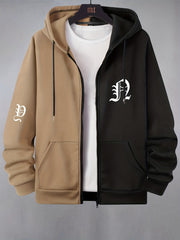 Men's Panda Cartoon Hooded Jacket Casual Zipper Hoodies for Spring Fall