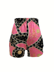 Lips Print T Shirt & Yoga Shorts 2pcs Set for Women