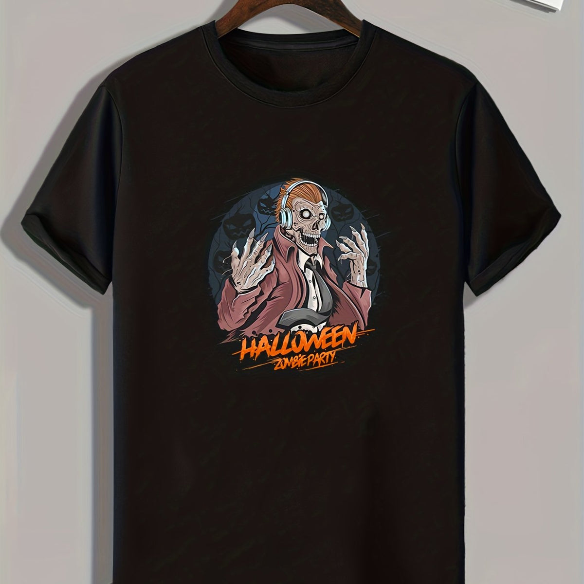 Halloween Zombie Party Print Men's Graphic T-shirt