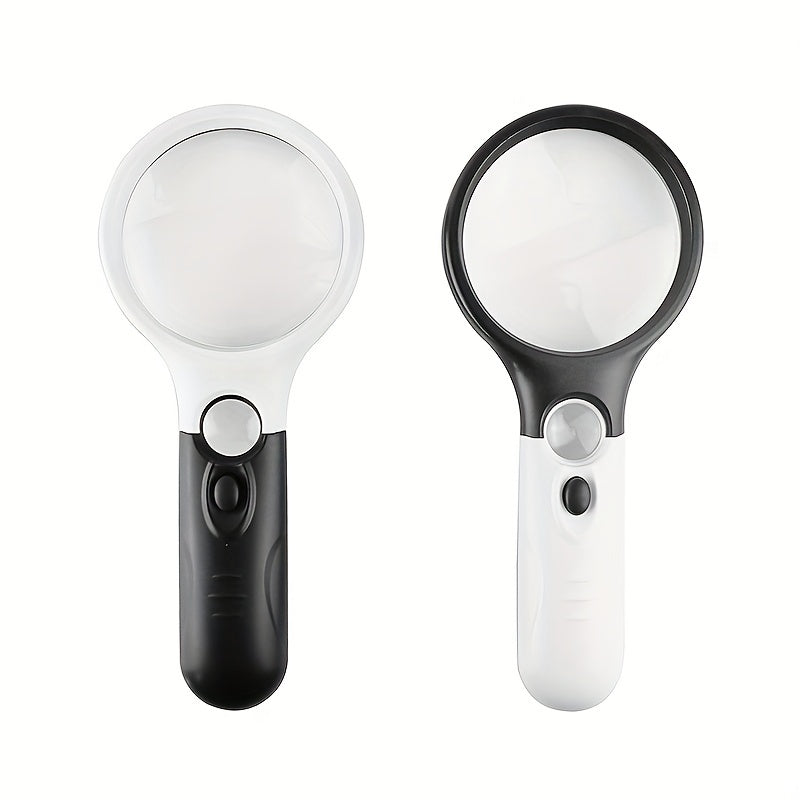 Mini Handheld Magnifying Glass 3 LED Light Pocket Microscope Lens