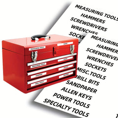 22pcs Toolbox Organization Stickers Label Reminder Tips