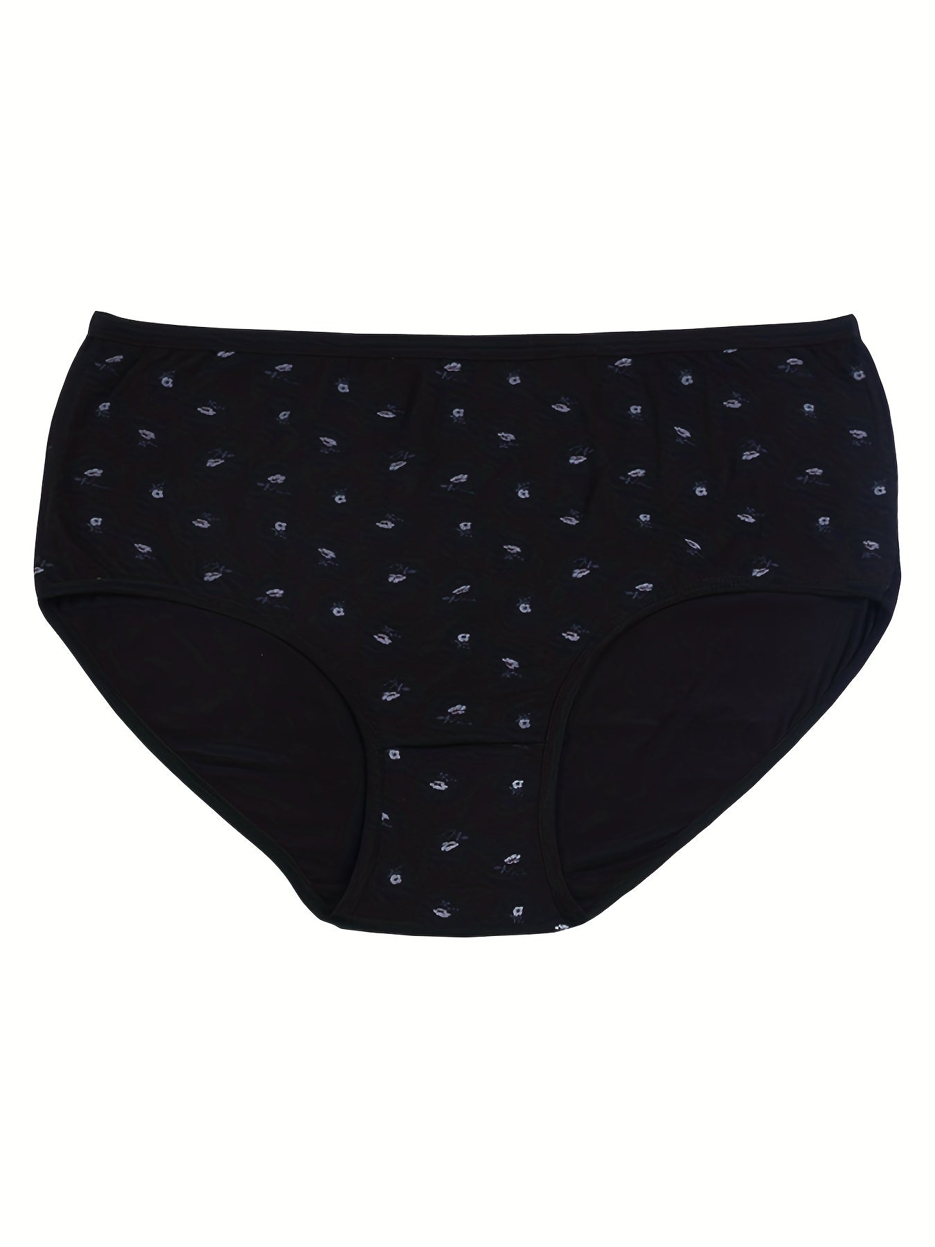 4 Pack Women's Plus Floral Print Stretch Underwear Set