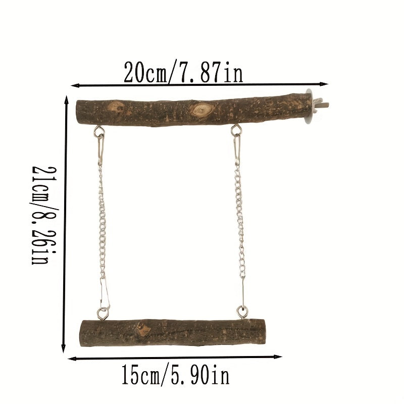 Bird Perch Cage Toy Parrot Wooden Swing Exercise Stands