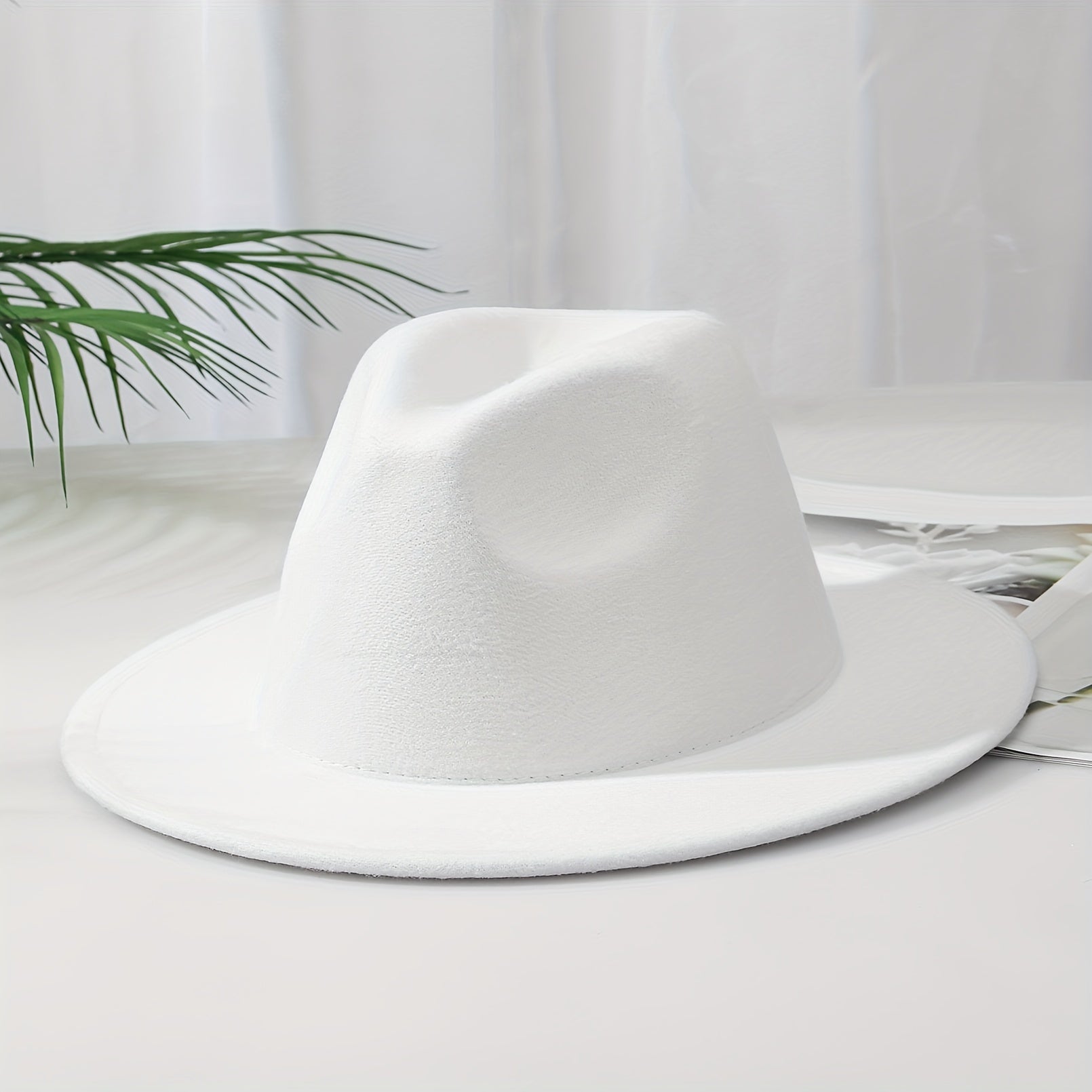 Unisex Wide Brim Woolen Gentleman Top Hat Soft
