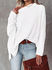 Off Shoulder Bat Sleeve Knitted Sweater Top