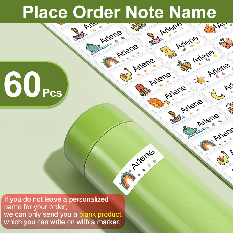 Personalized Waterproof Name Stickers | School Label Preschool Tag