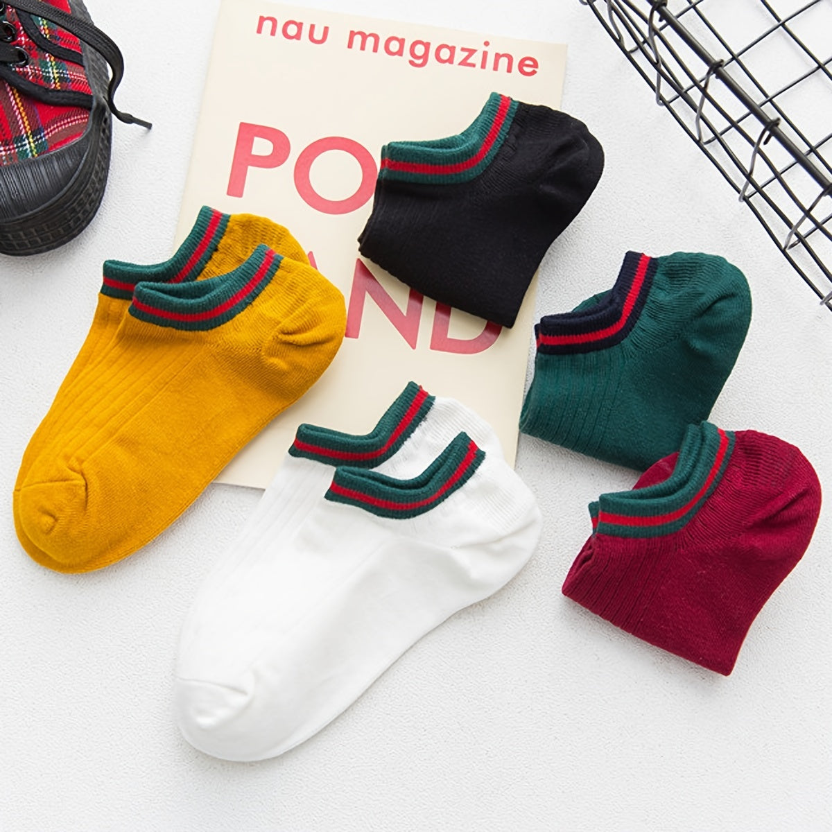 Women's Striped & Solid Ankle Socks Pack