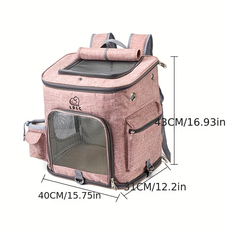 Portable Breathable Pet Backpack Carrier with Wheels