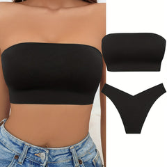 Seamless Strapless Bra & Panties Set Women's Lingerie