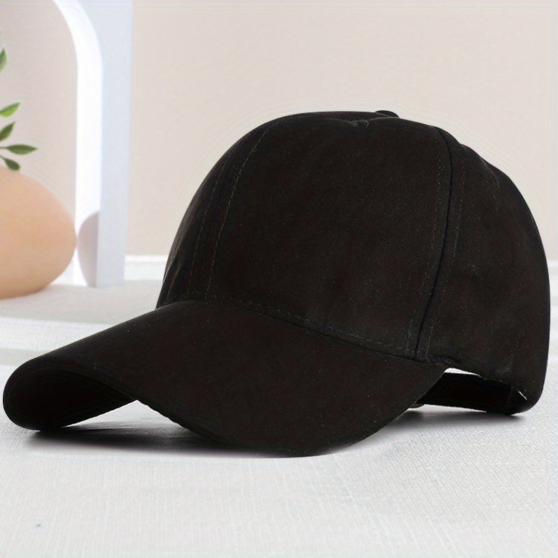 Vintage Suede Baseball Cap Solid Unisex Waterproof Dad Hats Casual