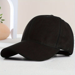 Vintage Suede Baseball Cap Solid Unisex Waterproof Dad Hats Casual