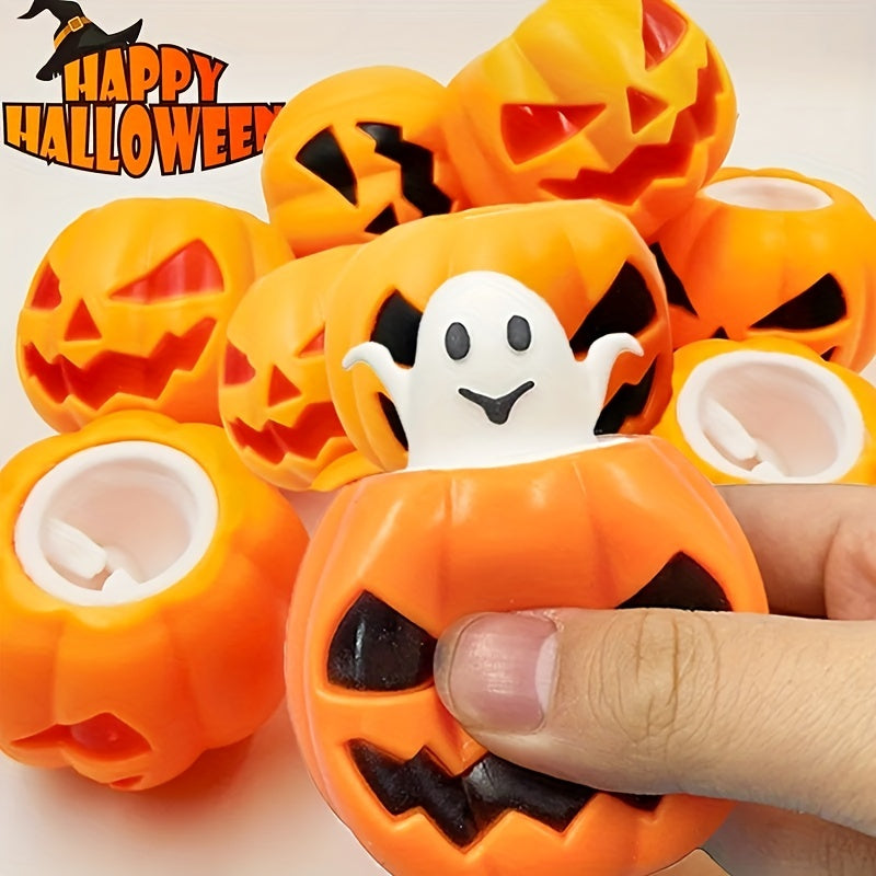 Halloween Pumpkin Ghost Squeeze Toy - Stress Relief Ball for Kids and Adults