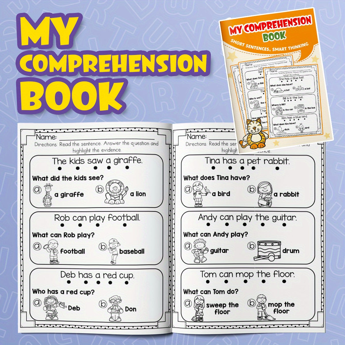 Kids Comprehension Book: Engaging Stories & Writing Activities