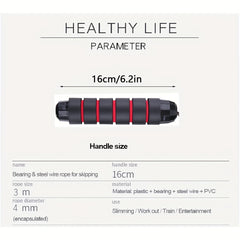 Speed Jump Rope with Memory Foam Handle for Cardio Training