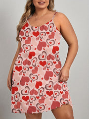  Heart Print Cami Sleep Dress