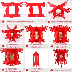 Red Lantern Palace Year Decoration DIY Wedding Pendant