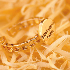 Vintage Letter Carved Ring Chain Structure Adjustable Open Ring