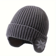 Snow Flake Earmuffs & Beanie Hat Set - Stay Warm Winter