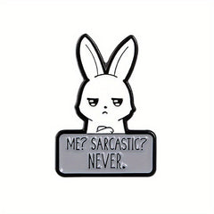 SARCASTIC NEVER Rabbit Enamel Brooch