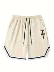 Men's Streetwear Letter Drawstring Shorts for Workout Fitness Summer