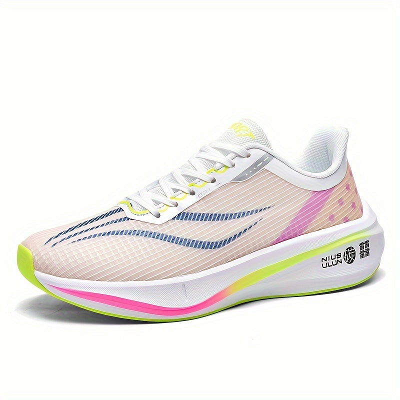 Women's Colorblock Casual Sneakers Lace Up Soft Sole Platform Running Shoes