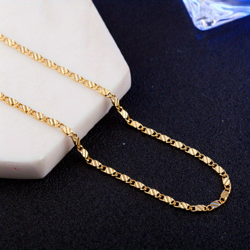 Chunky Slice Chain Plated Necklace Single Chain 40 64 76 2 Cm